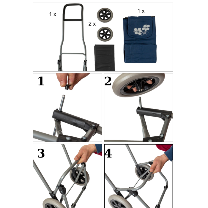 Carucior cumparaturi X 120 FLORICICA, capacitate incarcare 28 kg, volum 51 l, rosu
